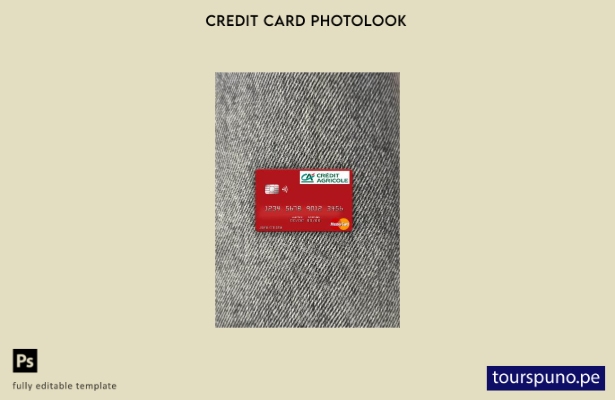 listo para imprimir plantilla frontal de aspecto fotográfico de Mastercard de Fr